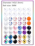 14G 5mm Pearl Replacement Body Piercing Balls