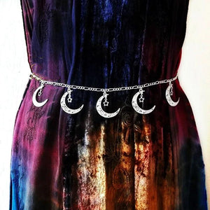 Witch Moon Pentagram Belly Chain Waist Beads Dress Women Summer Waist Chain