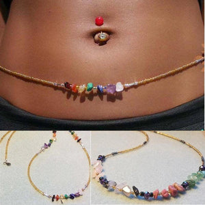 Rose Quartz Amethyst Gemstone Crystal Clasp Waist Beads