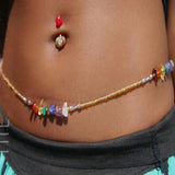 Rose Quartz Amethyst Gemstone Crystal Clasp Waist Beads