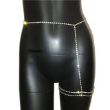 Sexy Metal Body Chain Rhinestone Cover Up Waist Leg Chain
