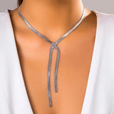Vintage Long Tassel Cross Knot Chain Choker Necklace