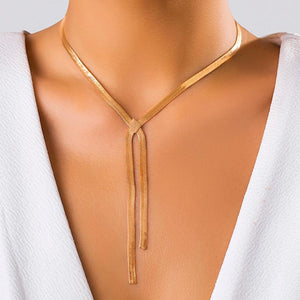 Vintage Long Tassel Cross Knot Chain Choker Necklace
