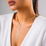 Vintage Long Tassel Cross Knot Chain Choker Necklace