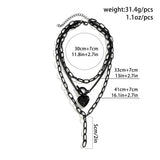 Gothic Heart Ball Pendant Necklace Punk Metal Chain Choker Neck
