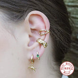 925 Silver Zircon Ear Cuff Vintage No Pierced Clip