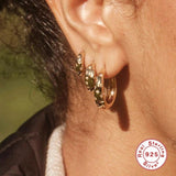 925 Silver Zircon Ear Cuff Vintage No Pierced Clip