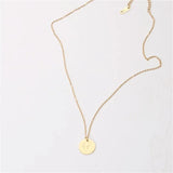 PVD 18k Plated Stainless Steel Engraved Pendant Necklace