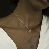 PVD 18k Plated Stainless Steel Engraved Pendant Necklace