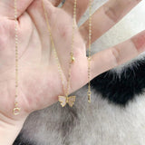 Silver Butterfly Zircon Necklace for Women