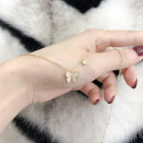 Silver Butterfly Zircon Necklace for Women