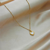 316L Stainless Steel Heart Pendant Lock Necklace Clavicle Chain