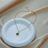 316L Stainless Steel Heart Pendant Lock Necklace Clavicle Chain