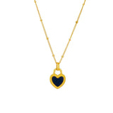 316L Stainless Steel Heart Pendant Lock Necklace Clavicle Chain