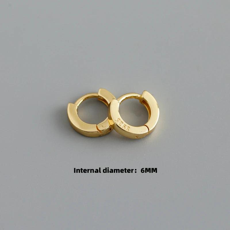 925 Silver Circle Hoop Earrings Punk Rock Style