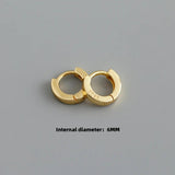 925 Silver Circle Hoop Earrings Punk Rock Style