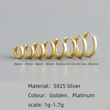 925 Silver Circle Hoop Earrings Punk Rock Style