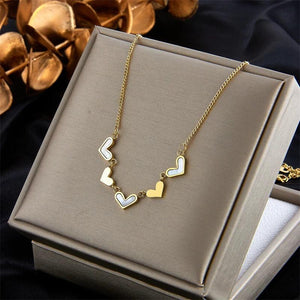 316L Stainless Steel Heart Pendant Necklace For Women Colorfast Clavicle
