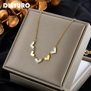 316L Stainless Steel Heart Pendant Necklace For Women Colorfast Clavicle