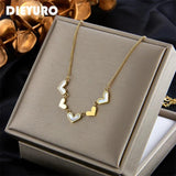 316L Stainless Steel Heart Pendant Necklace For Women Colorfast Clavicle
