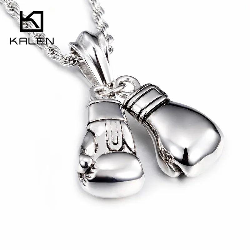 Stainless Steel Power Boxing Fist Pendant Necklace For Men
