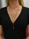 Long Stainless Steel Drop Necklace Plated Body Chain for Women