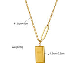 316L Stainless Steel Square Pendant Necklace For Women Girl
