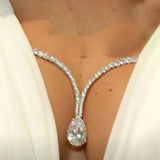Stonefans Hot Body Water Drop Pendant Chest Chain Jewellery