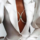 Stonefans Hot Body Water Drop Pendant Chest Chain Jewellery