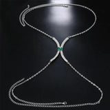 Stonefans Hot Body Water Drop Pendant Chest Chain Jewellery