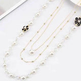 Long Pearl Necklace Multilayer Small Pearl Pendant Sweater Chain