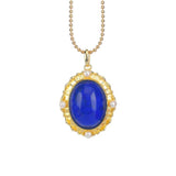 Vintage Pearl Lapis Lazuli Necklace High Pendant Light Sense Jewelry