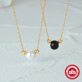Gold Pearl Pendant Chain Necklace Women Jewelry