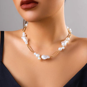 Irregular Pearl Clavicle Chain Necklace for Women