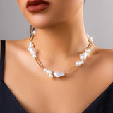 Irregular Pearl Clavicle Chain Necklace for Women