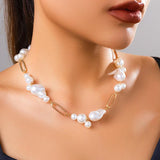 Irregular Pearl Clavicle Chain Necklace for Women