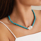 Baroque Pearl Stone Beads Choker Necklace for Women