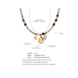 Crystal Pearl Beads Chain Drop Collar Necklace