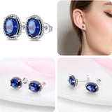 925 Silver Heart Pave CZ U Shape Hoop Earrings