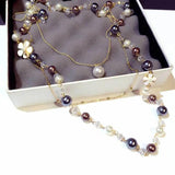 Multi-layer Pearl Necklace Long Necklace Women Sweater Chain