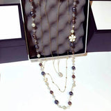Multi-layer Pearl Necklace Long Necklace Women Sweater Chain