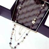 Multi-layer Pearl Necklace Long Necklace Women Sweater Chain