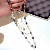 Multi-layer Pearl Necklace Long Necklace Women Sweater Chain
