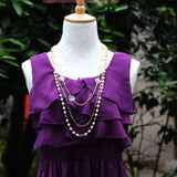Long Sweater Chain with Pearl Rose Blossom Necklace