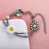 Hip Hop Sunflower Daisy Necklace Stainless Steel