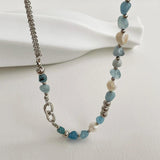Natural Stone Crystal Necklace Women's Baroque Clavicle Chain