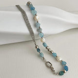 Natural Stone Crystal Necklace Women's Baroque Clavicle Chain