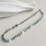 Natural Stone Crystal Necklace Women's Baroque Clavicle Chain