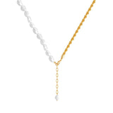 Baroque Pearl Metal Chain Necklace Short Choker