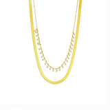 2 Layer Retro Simplicity Pearl Pendant Charm Necklace